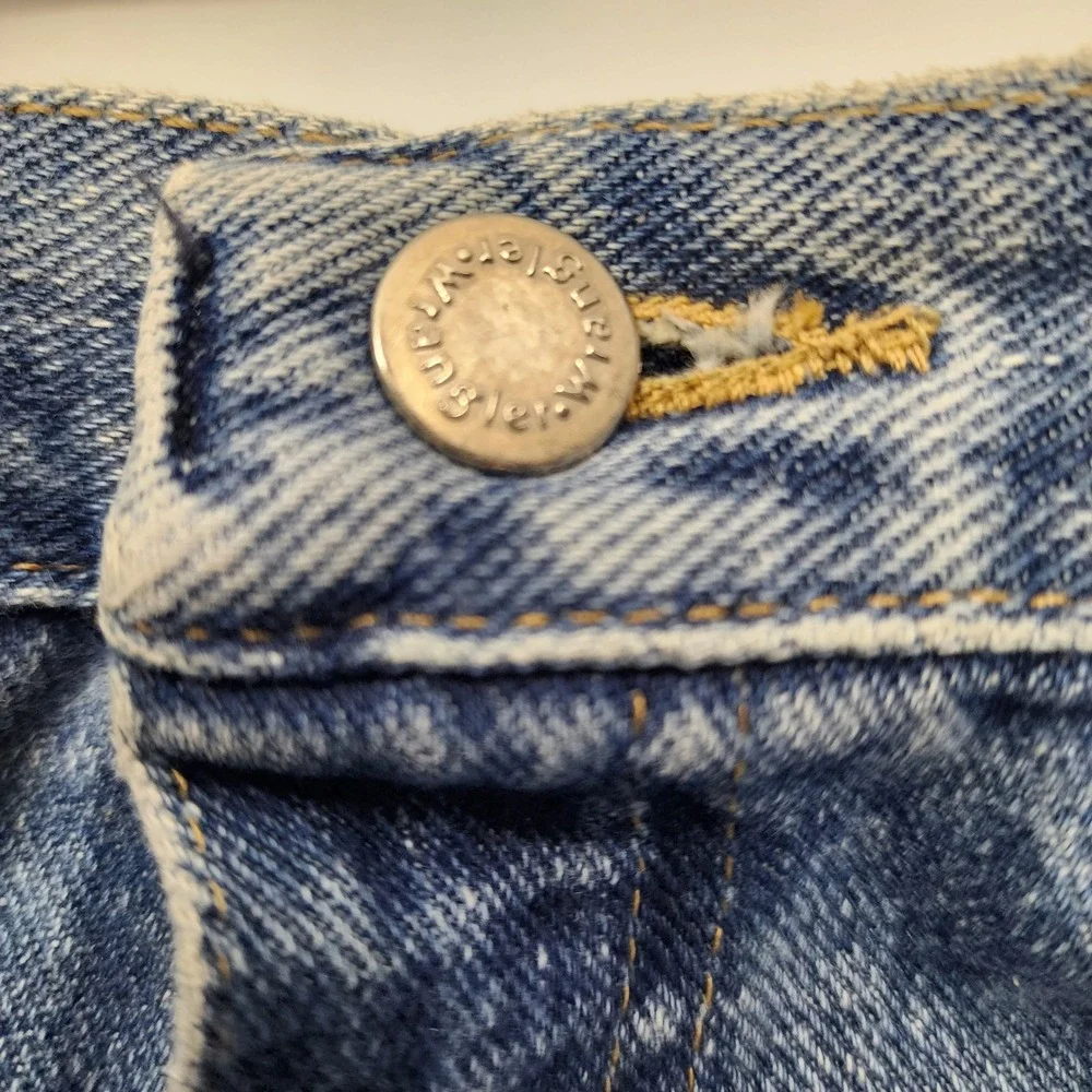 Wrangler Authentic Jeans Men 42x32 Blue Light Wash Straight Leg 100% Cotton‎